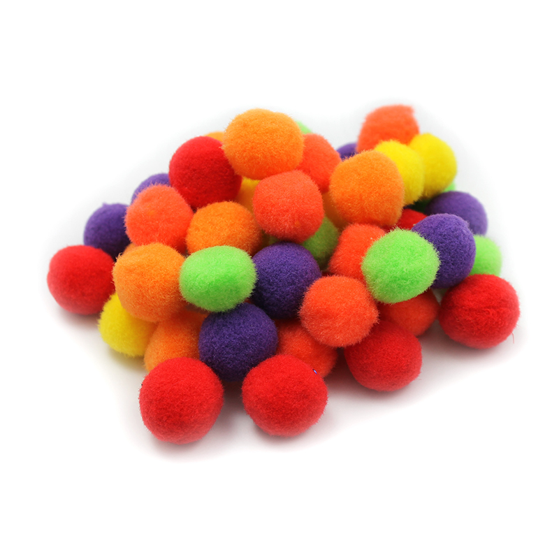 Picture of Charles Leonard CHL69516-12 1 in. Pom Poms Furry Balls&#44; Hot Colors - 50 Count - Pack of 12