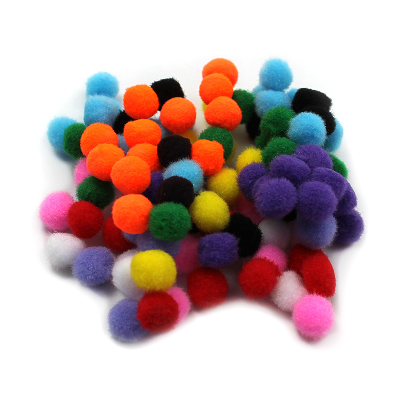 Picture of Charles Leonard CHL69100-12 0.5 in. Pom Poms Furry Balls&#44; Assorted Color - 100 Count - Pack of 12