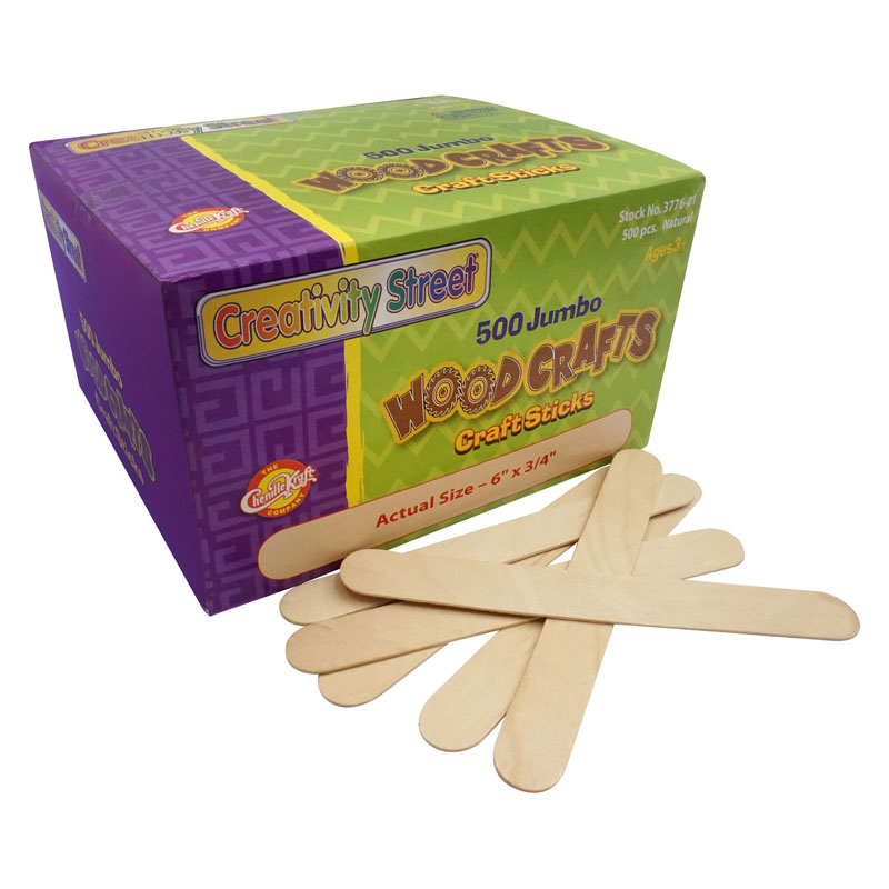 Pacon  Natural Creativity Street Jumbo Craft Sticks - 500 Piece - Pack of 2
