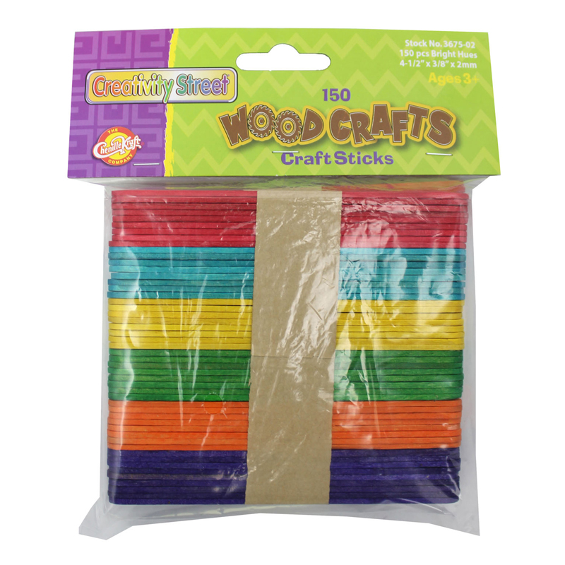 Pacon  Creativity Street Craft Sticks, Assorted Colors - Pack of 12