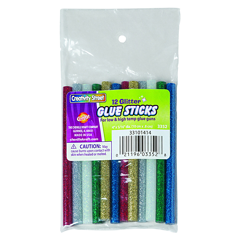 Pacon  Creativity Street Hot Glitter Glue Sticks - 12 Per Pack - 6 Each