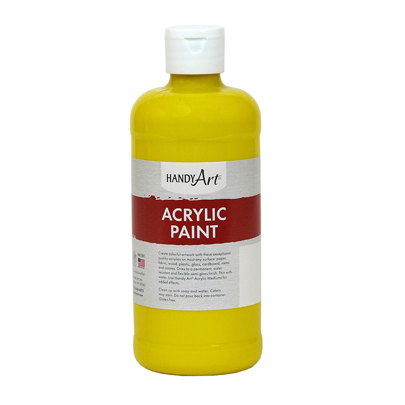16 oz Acrylic Paint, Chrome Yellow - 3 Each