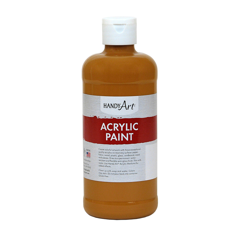 16 oz Acrylic Paint, Raw Sienna - 3 Each