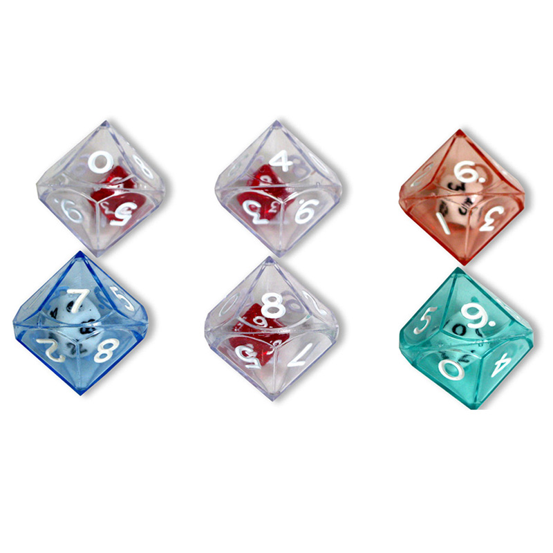 10 Sided Double Dice - 6 Per Set - Pack of 3