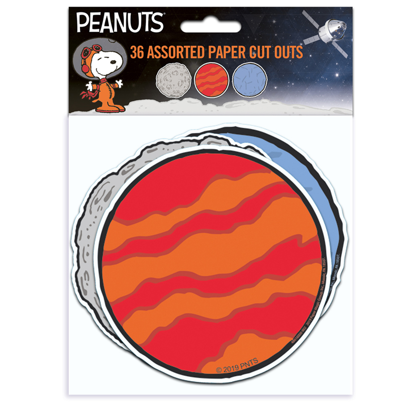 Picture of Eureka EU-841600-3 Peanuts Nasa Planets Paper Cut Outs - Pack of 3