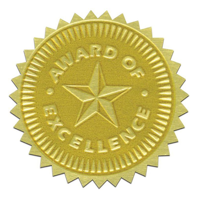 Picture of Flipside H-VA373-3 Hayes Gold Foil Embossed Seals Award of Excellence - Pack of 3