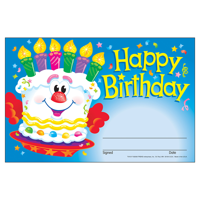 Awards Happy Birthday Cake - Pack of 6