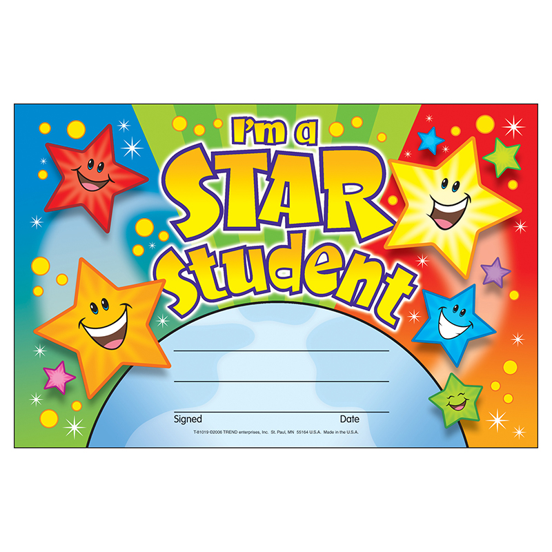 Awards Im A Star Student - Pack of 6