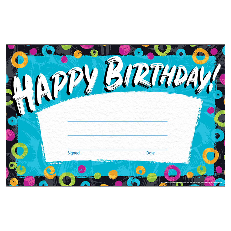 Birthday Recognition Awards - Pack of 6