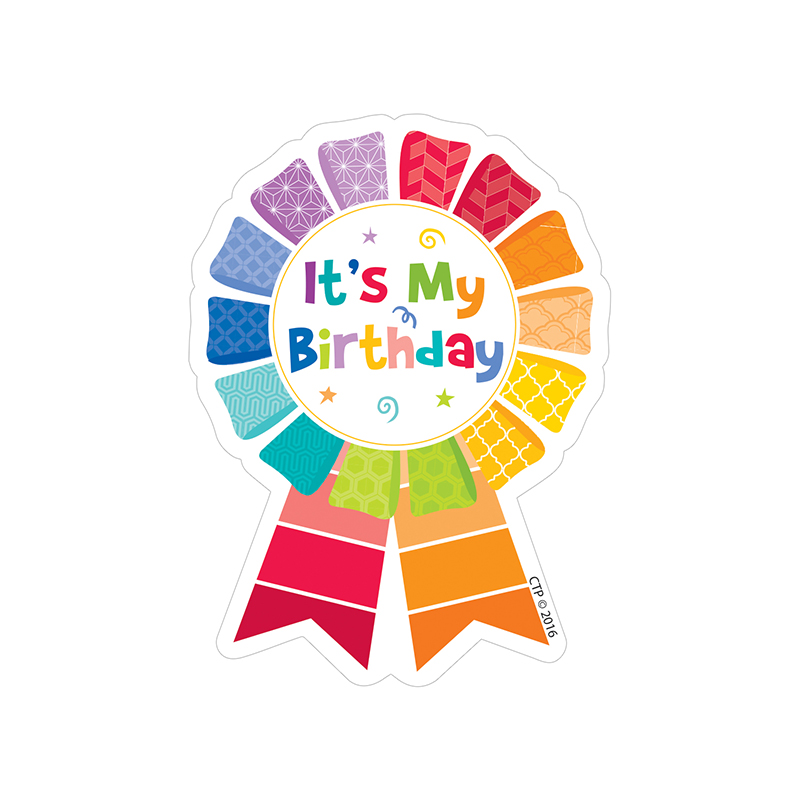 Happy Birthday Badge Painted Palette - Pack of 6