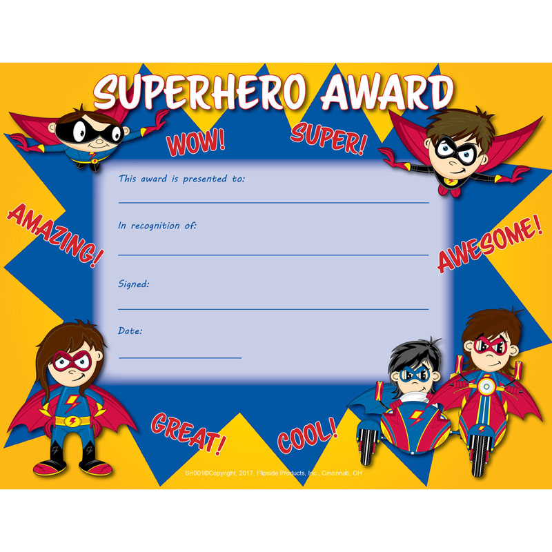 Picture of Flipside FLPSH001-3 Hayes Superhero Certificate - Pack of 3