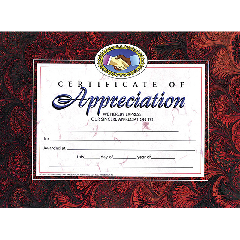 Picture of Flipside H-VA514-3 Hayes Certificates Of Appreciation&#44; 8.5 x 11 in. - 30 Per Pack - Pack of 3