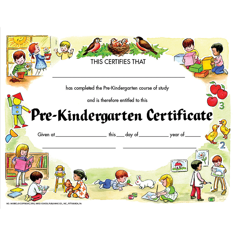 Picture of Flipside H-VA199CL-6 Hayes Certificate Pre-K Set&#44; 8.5 x 11 in. - 30 Per Pack - Pack of 6