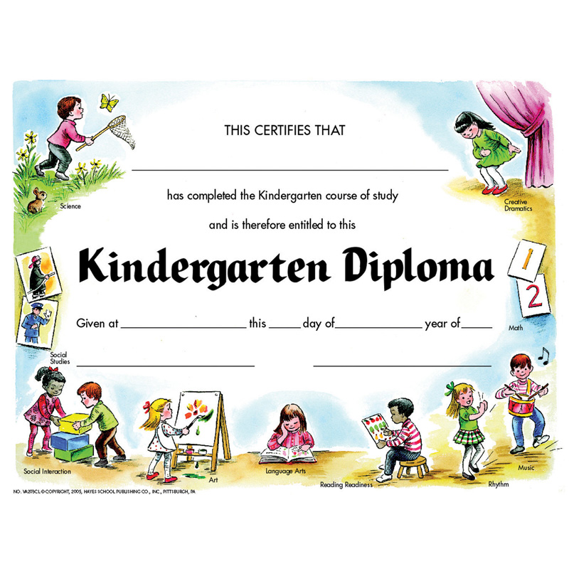 Picture of Flipside H-VA203CL-6 Hayes Kindegarten Diploma Certificate - 30 Per Pack - Pack of 6