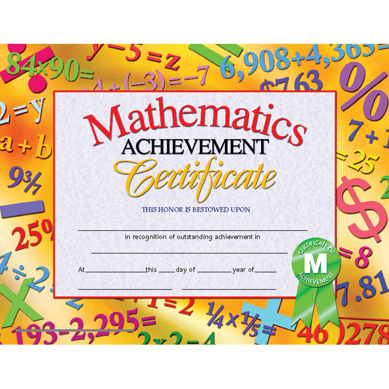 Picture of Flipside H-VA681-3 Hayes Mathematics Achievement Certificates Inkjet Laser&#44; 8.5 x 11 in. - 30 Per Pack - Pack of 3