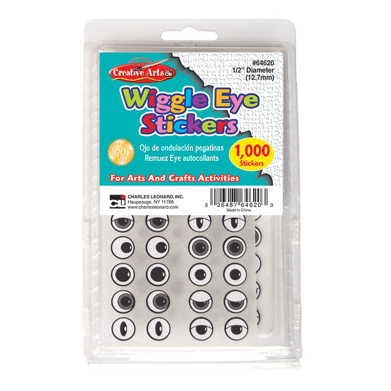 Picture of Charles Leonard CHL64620-3 Wiggle Eyes Stickers&#44; Black - Pack of 3