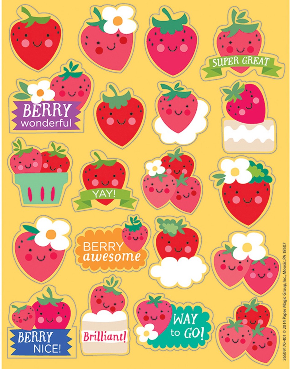 Strawberry Scented Stickers - Pack of 6