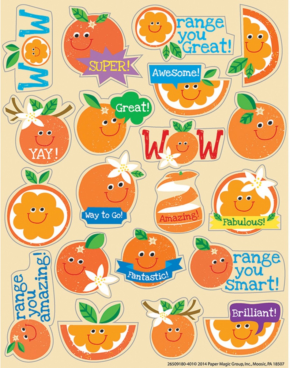 Orange Scented Stickers - Pack of 6