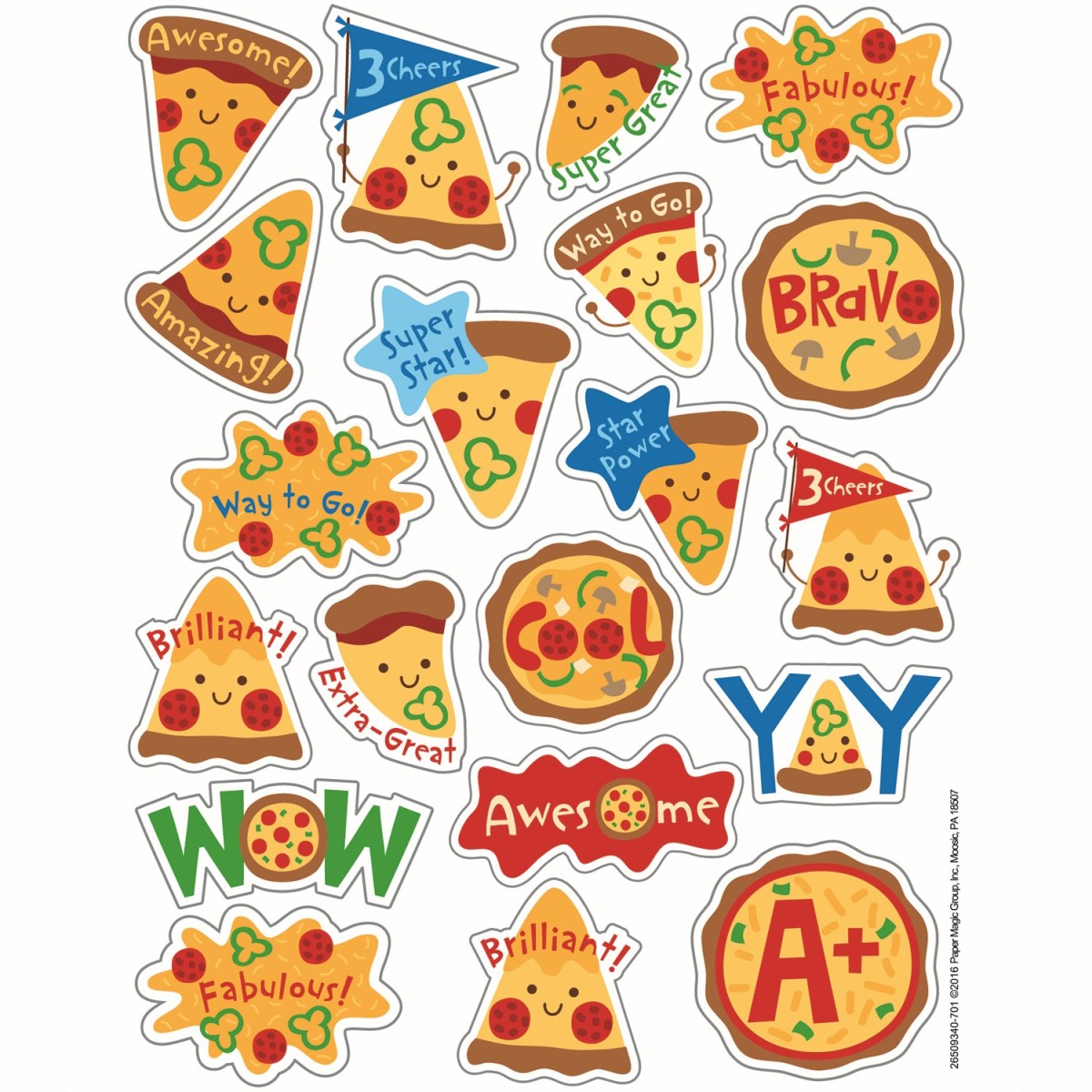 Picture of Eureka EU-650934-6 Pizza Scented Stickers - Pack of 6