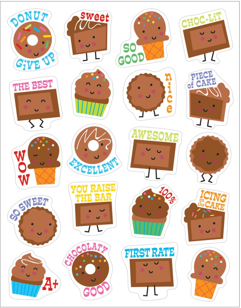 Chocolate Stickers Scented - Pack of 6