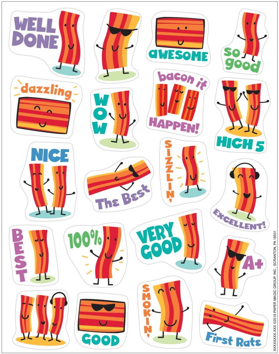 Bacon Stickers Scented - Pack of 6