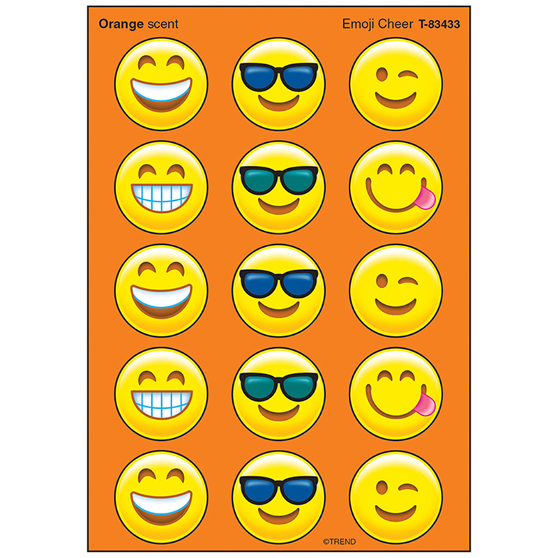 Emoji Cheer Stinky Stickers, Large - Round - Pack of 6