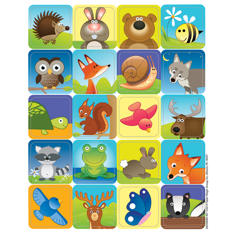 Woodland Creatures Theme Stickers - Pack of 12