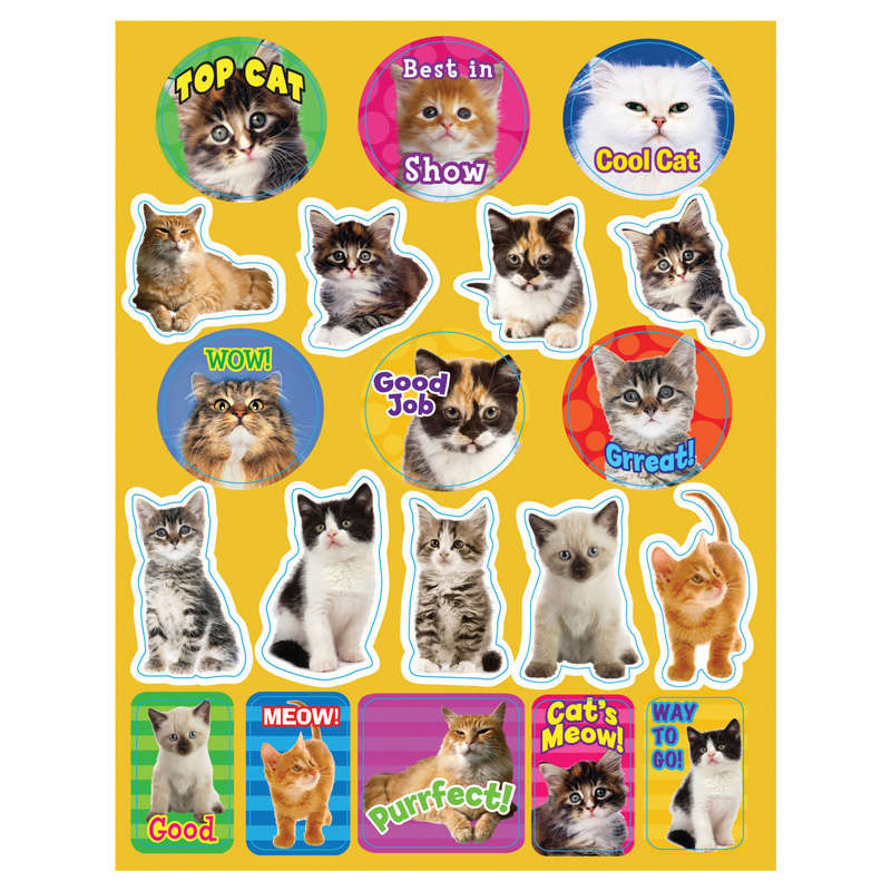 Picture of Eureka EU-655202-12 Motivational Cats Theme Stickers - Pack of 12
