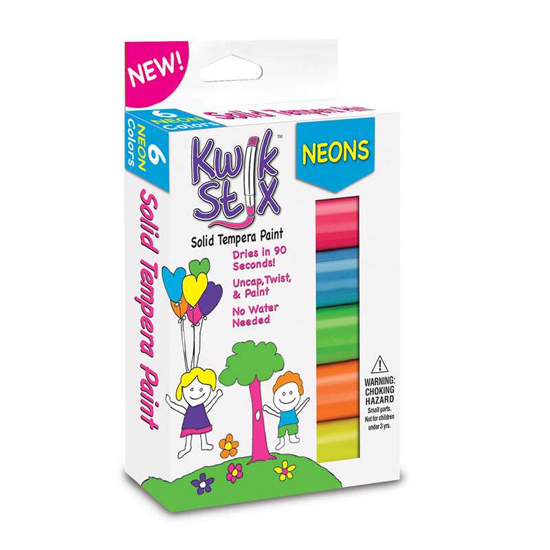 Kwik Stix Solid Paint, Neon Color - Pack of 6