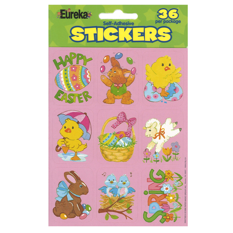 Picture of Eureka EU-670410-12 Easter Giant Stickers - Pack of 12