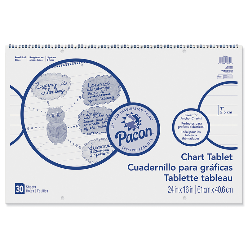 Chart Tablet 1 in. Rule, 24 x 16 in. - 3 Each