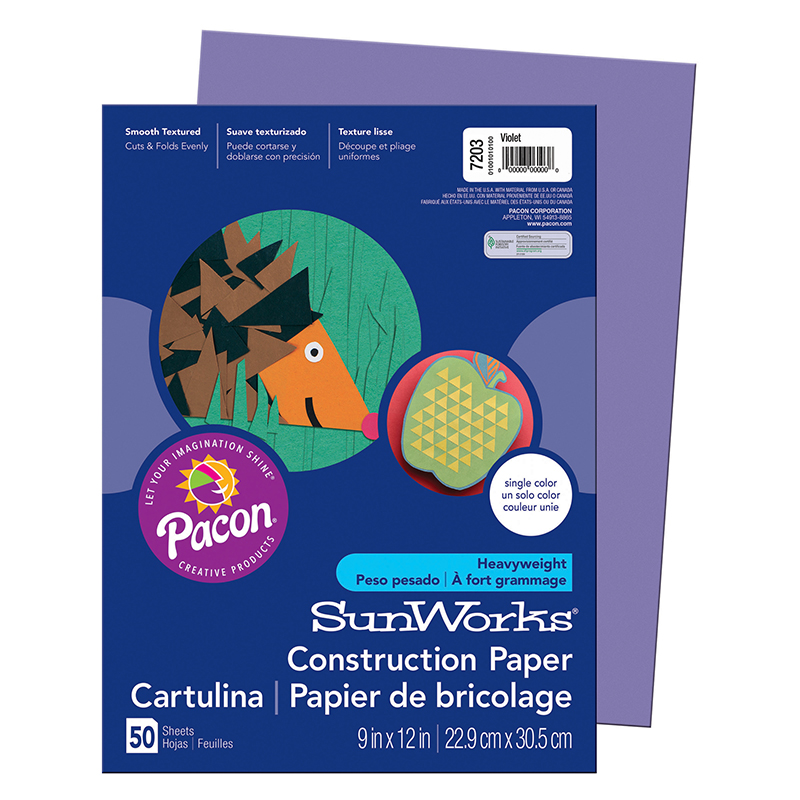 Construction Paper, Violet - 9 x 12 in. - Pack of 10