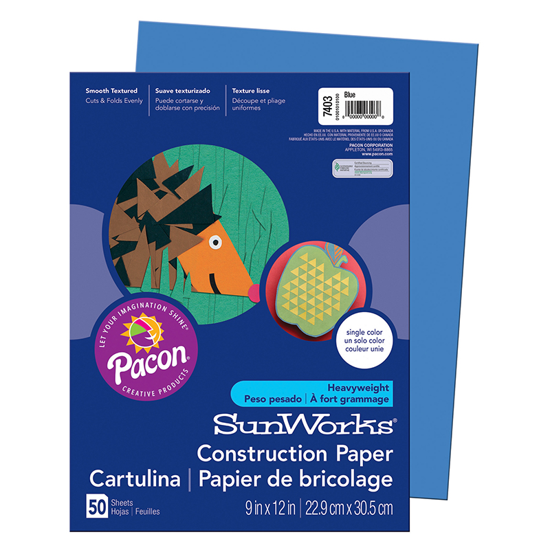 Pacon  Construction Paper, Blue - 9 x 12 in. - Pack of 10