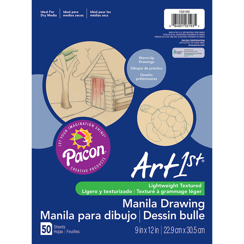 Cream Manila Drawing Paper, 9 x 12 in. - 50 Sheets Per Pack - Pack of 12