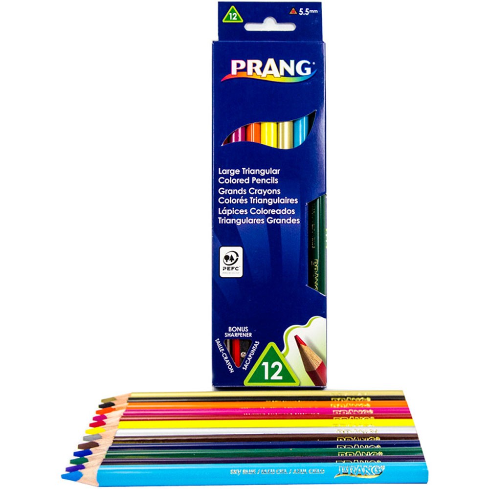 Picture of Dixon Ticonderoga DIX25120 Prang LG Triangular Colored Pencils - Set of 12