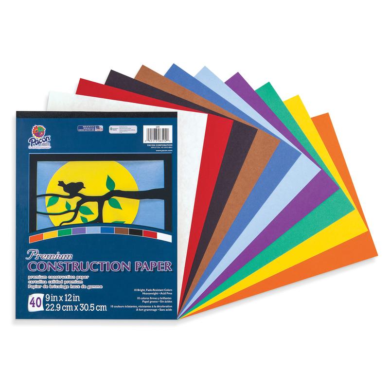 Picture of Dixon Ticonderoga PAC6592 Construction Paper Pad 10 Colors - 40 Sheets