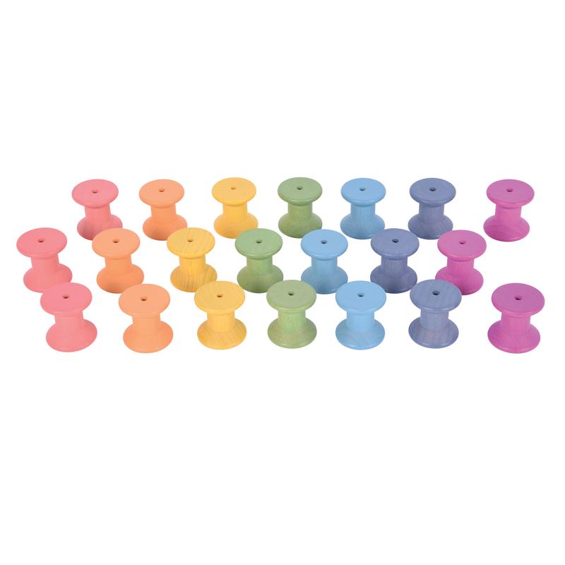 Picture of Learning Advantage CTU73975 Rainbow Wooden Spools