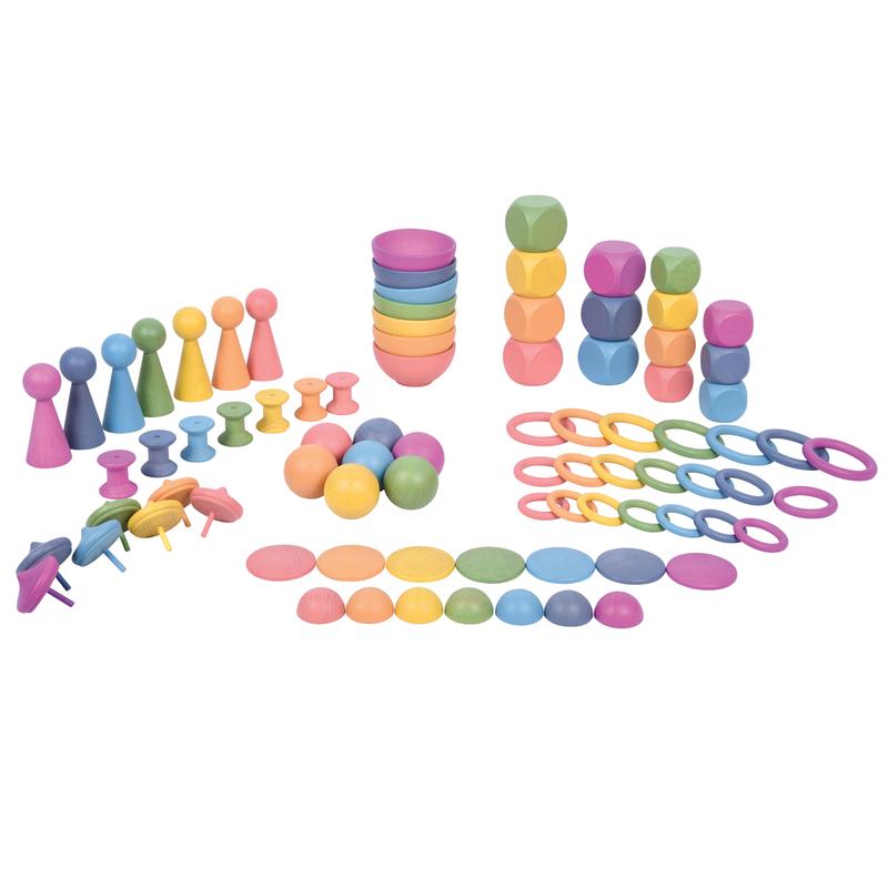 Picture of Learning Advantage CTU73979 Rainbow Wooden Super Set