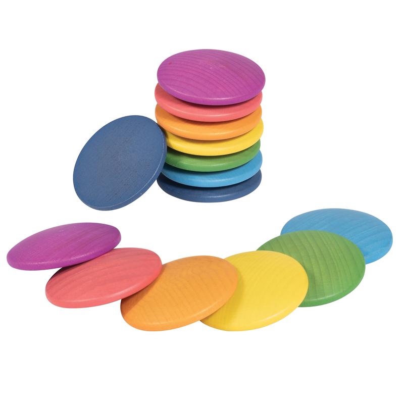 Picture of Learning Advantage CTU73997 Rainbow Wooden Discs
