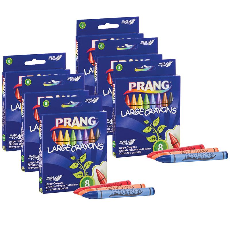 Picture of Dixon Ticonderoga DIX00900-6 Soybean Crayons Large 8 Colors Prang - 6 per Pack