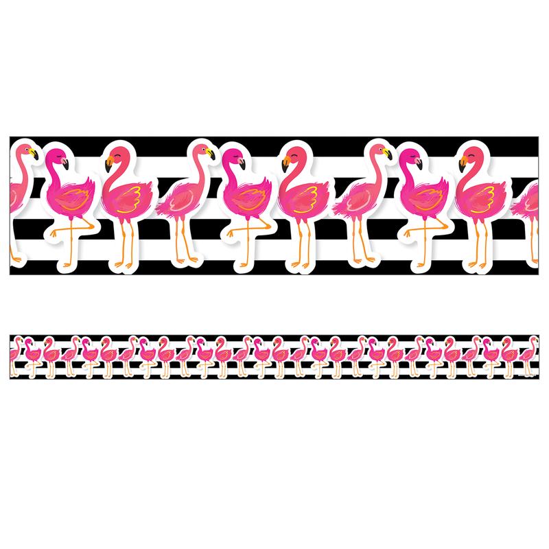 Picture of Carson Dellosa CD-108389-6 Tropical Flamingos Straight Borders Simply Stylish - 6 per Pack
