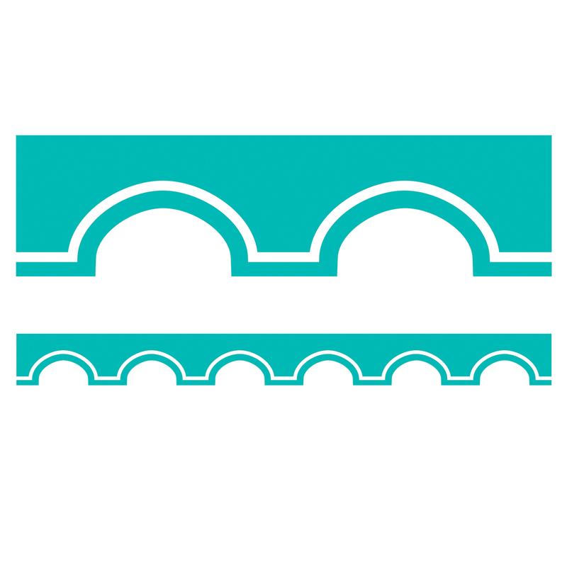 Picture of Carson Dellosa CD-108391-6 Scalloped Borders Simply Stylish Awning&#44; Turquoise & White - 6 per Pack