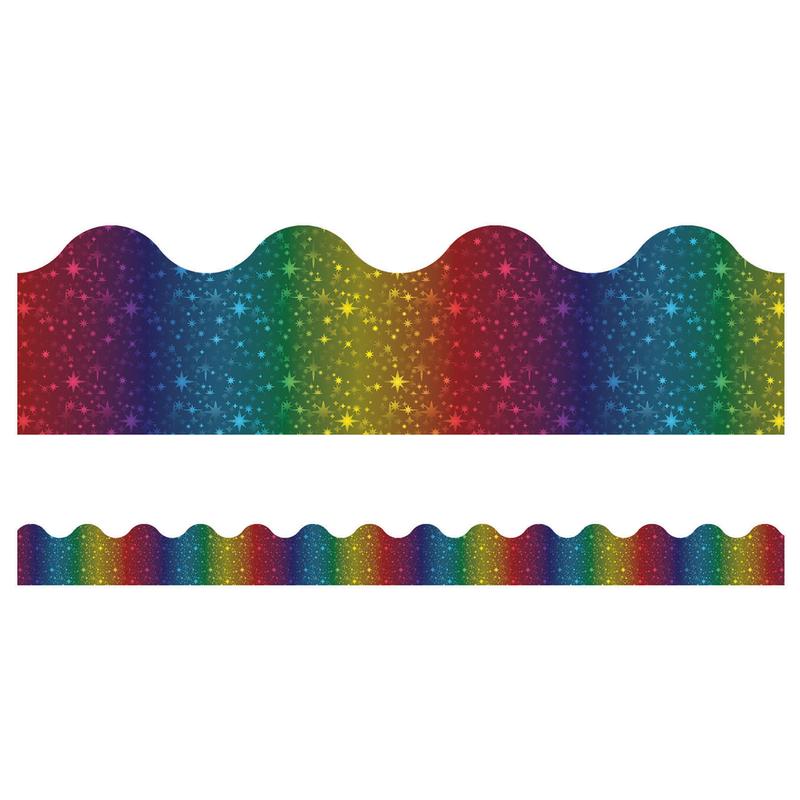 Picture of Carson Dellosa CD-108396-6 Rainbow Foil Scalloped Borders Sparkle & Shine - 6 per Pack