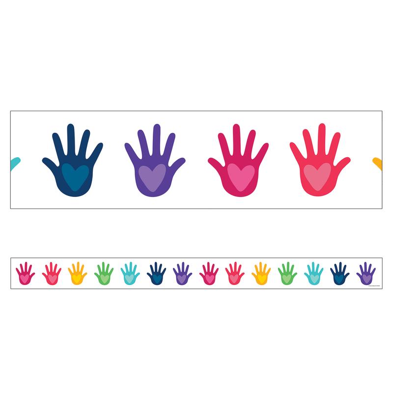Picture of Carson Dellosa CD-108405-6 Hands with Hearts Straight Borders One World - 6 per Pack