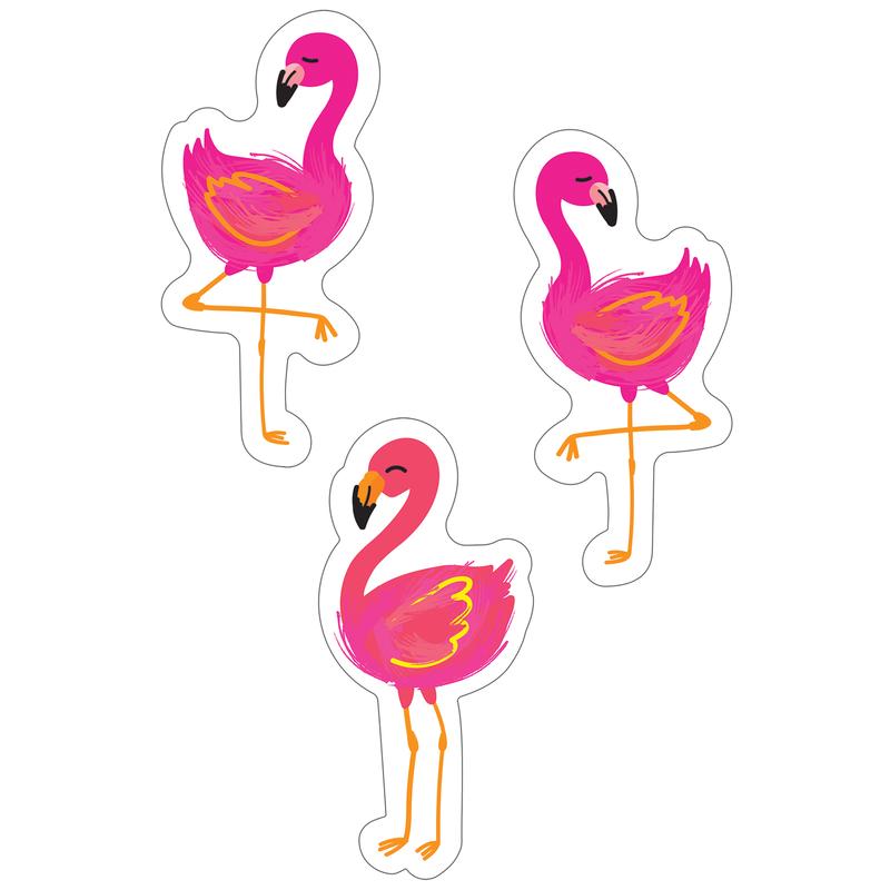 Picture of Carson Dellosa CD-120583-3 Tropical Flamingos Cut-Outs Simply Stylish - 3 per Pack