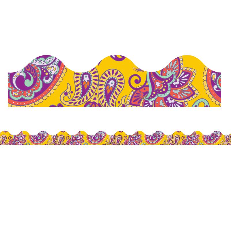 Picture of Eureka EU-845630-6 Yellow Paisley Deco Trim Positively Paisley - 6 per Pack