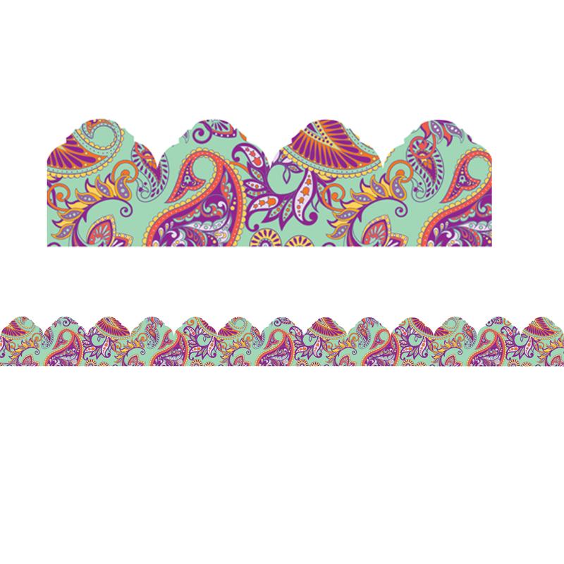Picture of Eureka EU-845635-6 Mint Paisley Arch Trim Extra Wide Positively Paisley - 6 per Pack