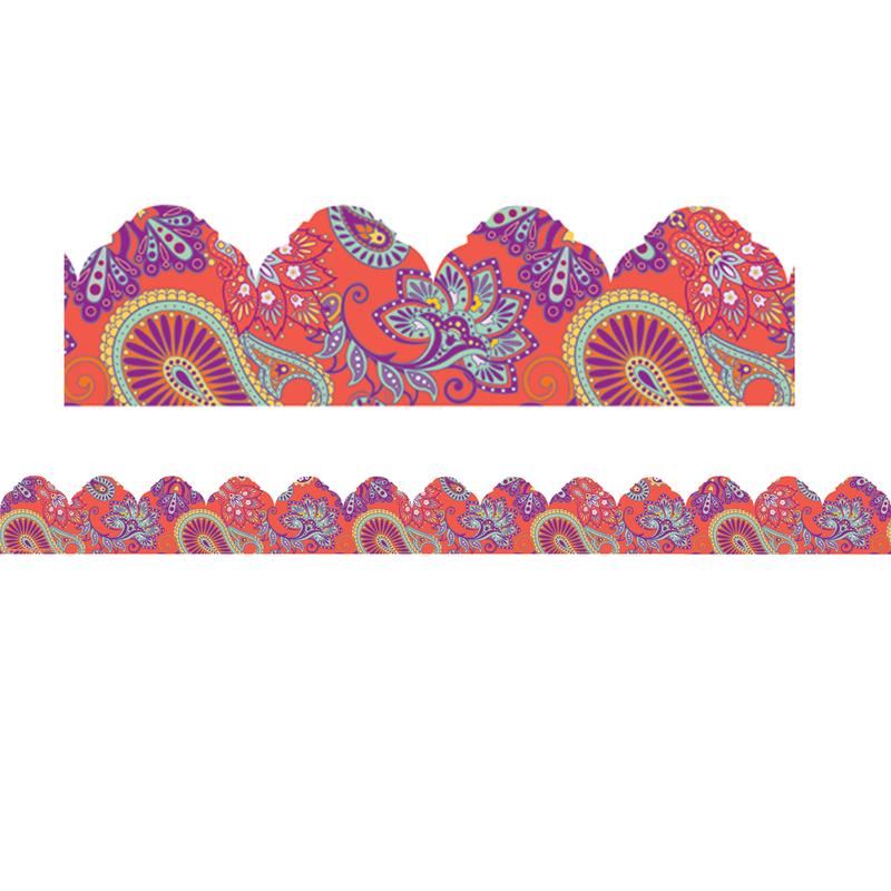 Picture of Eureka EU-845636-6 Coral Paisley Arch Trim Xtra Wide Positively Paisley - 6 per Pack