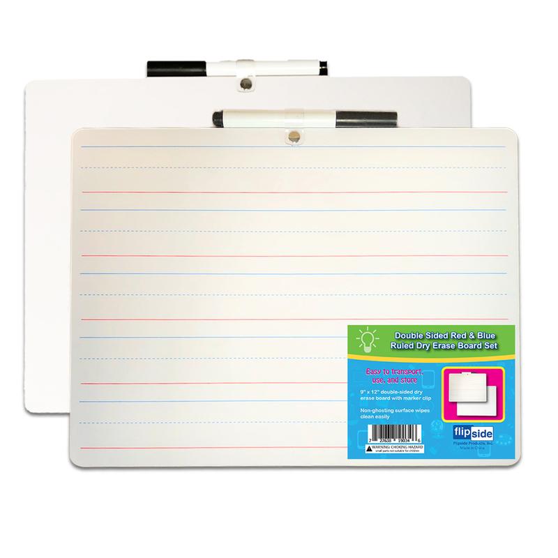 Primary Ruled Dry Erase Board with Marker - 3 Each