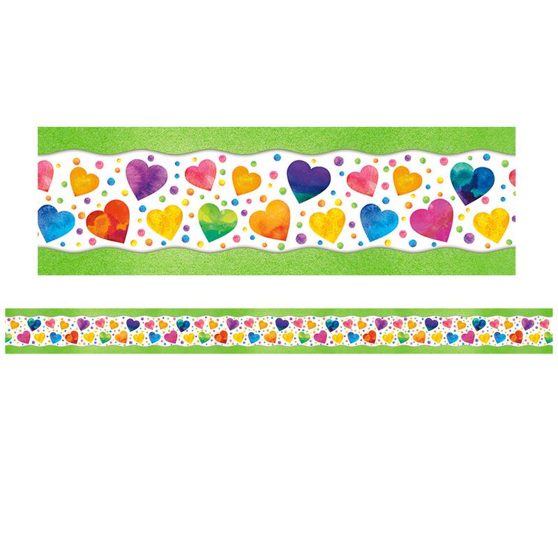 Picture of North Star Teacher Resource NST4243-6 Watercolor Hearts Trimmer All Around Board - 6 per Pack